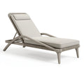 Sonnenliege 200 x 75 x 85 cm Textilbespannung Beige mit Armlehnen