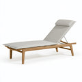 Gartenliege 200 x 70 x 85 cm Holz Beige mit verstellbarer Rückenlehne