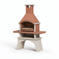 Gartengrillkamin 140 x 85 x 245 cm aus Beton in Terrakotta Creme mit Grillrost