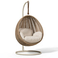 Hängesessel 105 x 105 x 195 cm Geflecht Beige mit Metallgestell für den Innenbereich