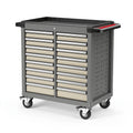 Werkzeugwagen 104 x 46 x 100 cm Stahl Schwarz Beige mit 20 Schubladen und Rollen